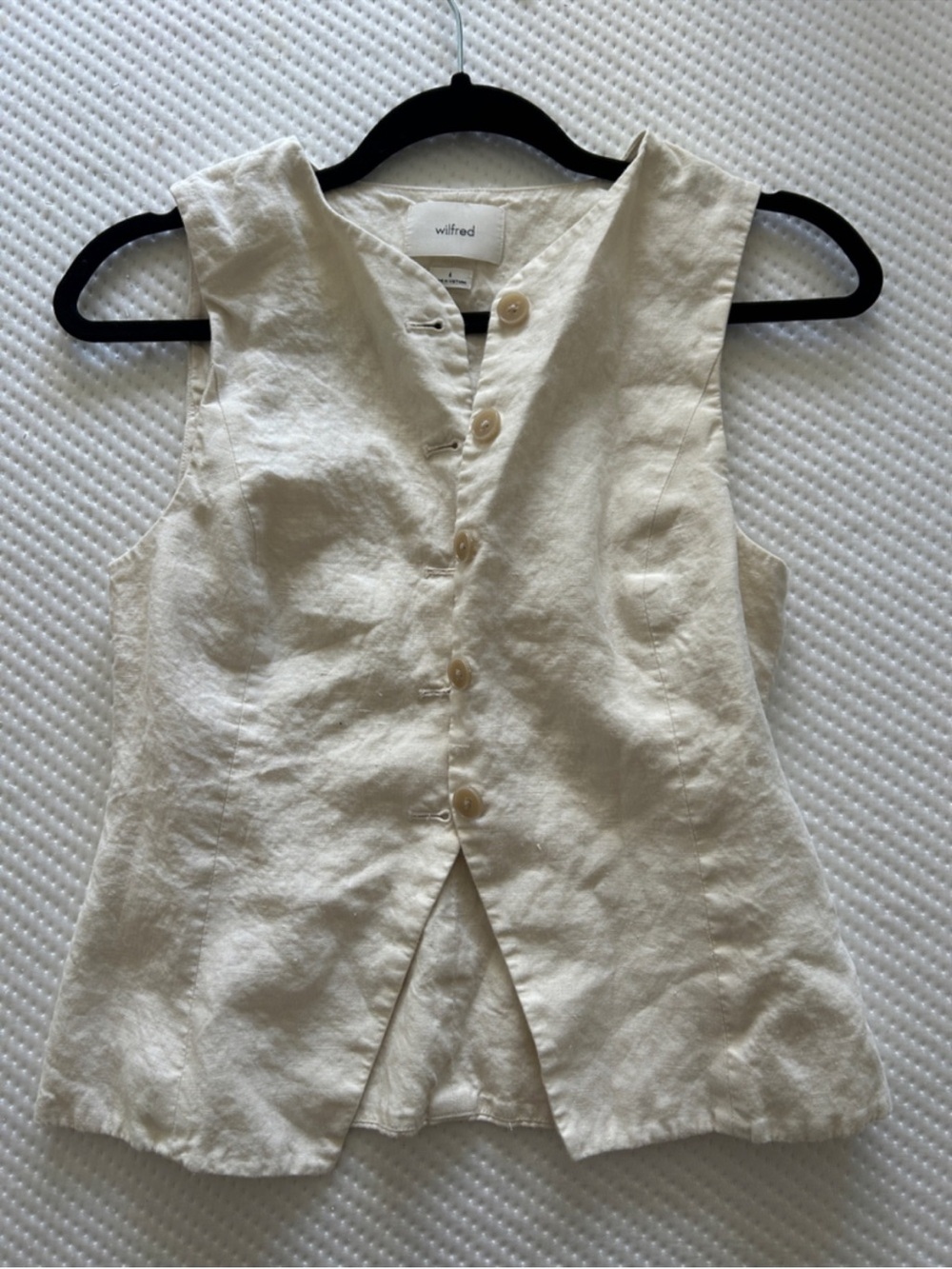 Aritzia Wilfred regal linen vest size 4